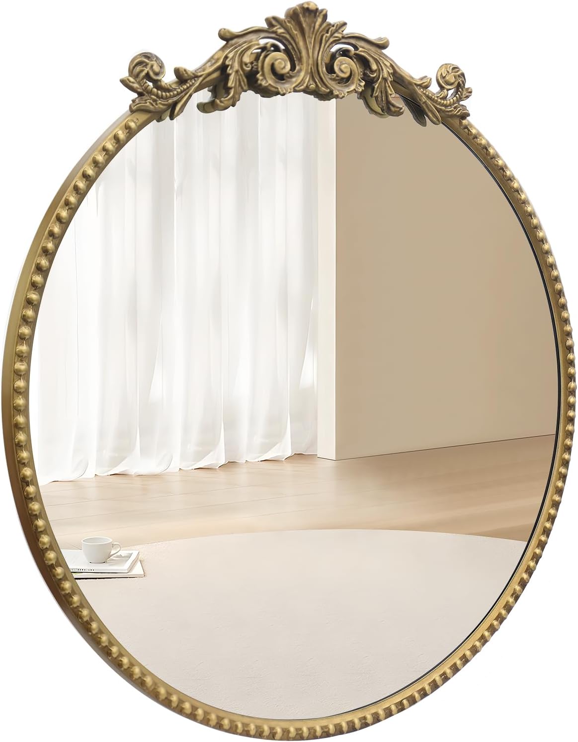 Round Luxe Black Wall Mirror — 28" — 24"L x 24"W