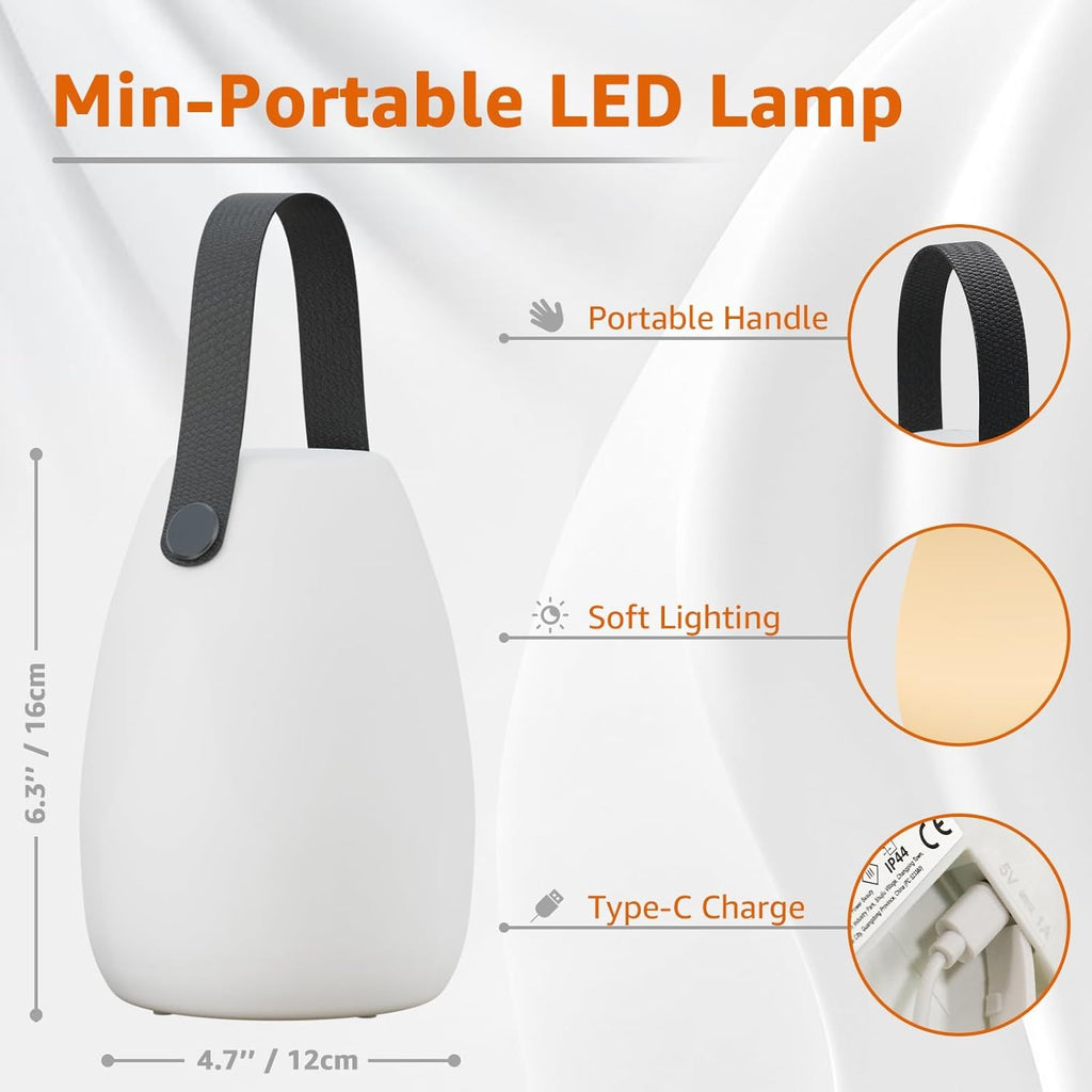 Cordless White Table Lamp - View 2