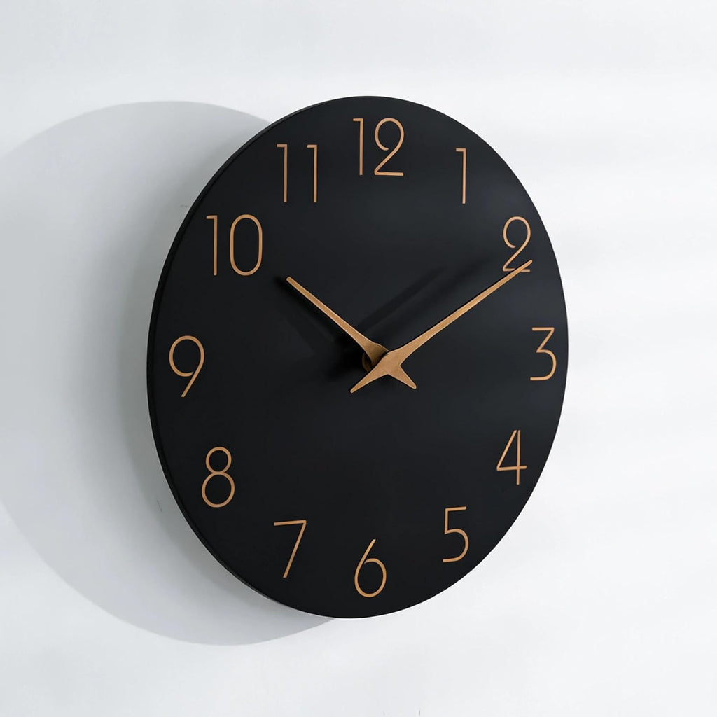 Battery Operated Luxe Black Wall Clock — 18" - View 2