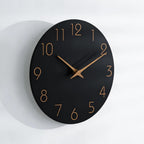 Battery Operated Luxe Black Wall Clock — 18" - View 2