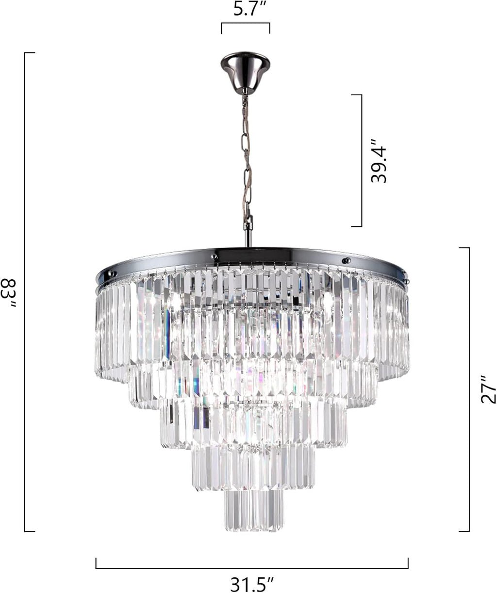 Adjustable Luxe Glass Chandelier - View 5