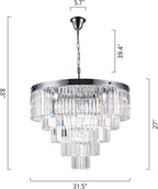 Adjustable Luxe Glass Chandelier - View 5