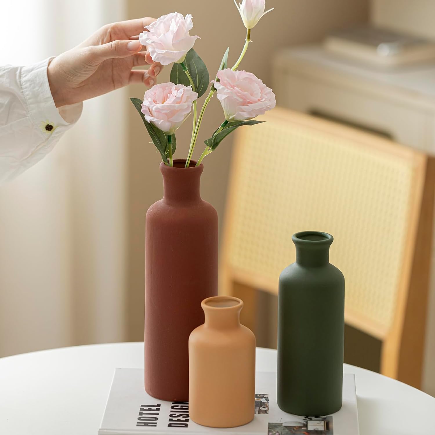 Farmhouse Beige Vase Set — Set of 3 - View 2