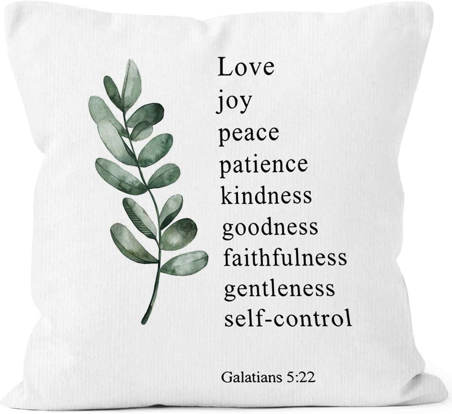 Boho Brown Throw Pillow Cover — 18x18 — Fruit of Spirit