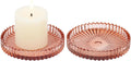 Round Blue Pillar Candle — 8" — Reddish Brown