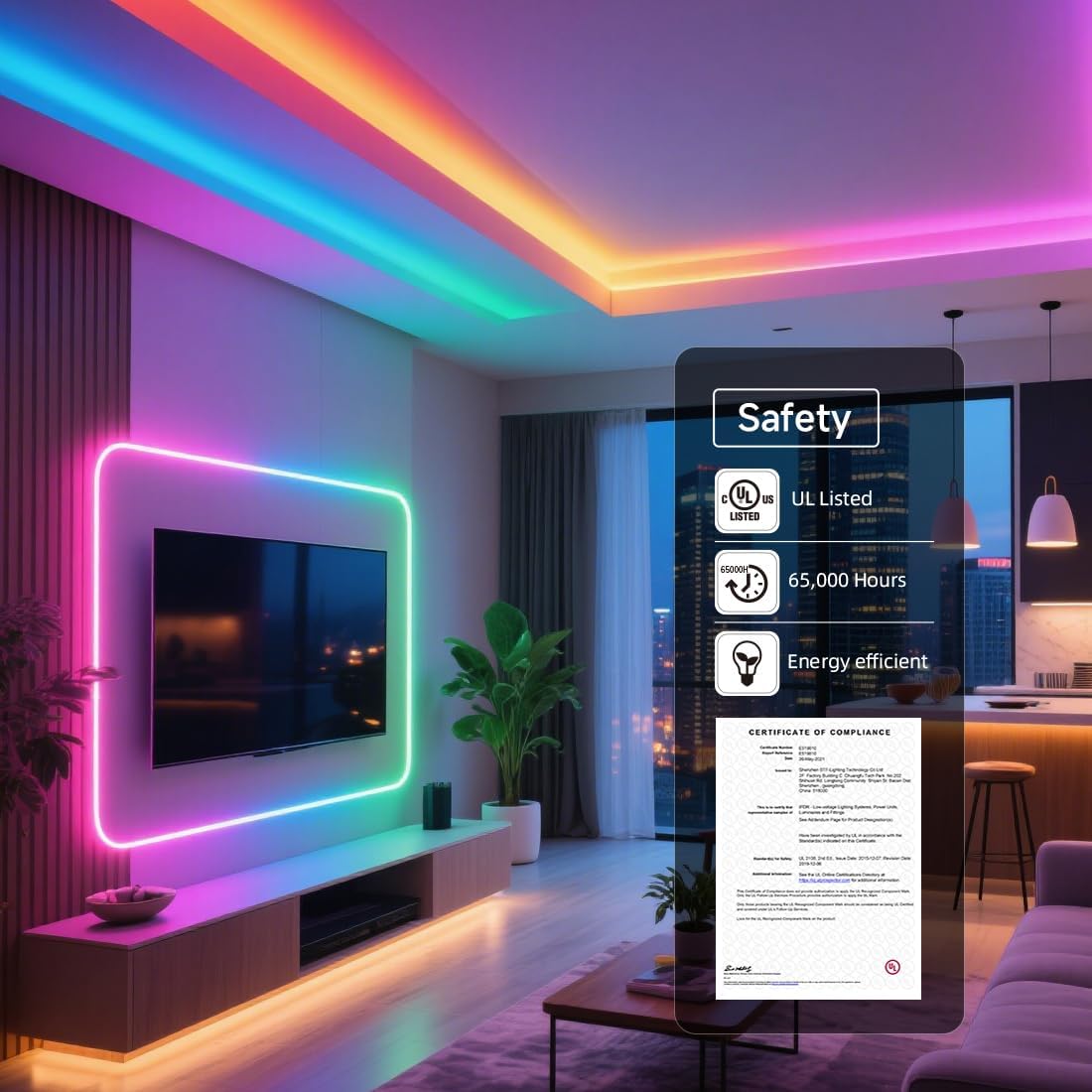 Smart Beige LED Strip Light - View 2