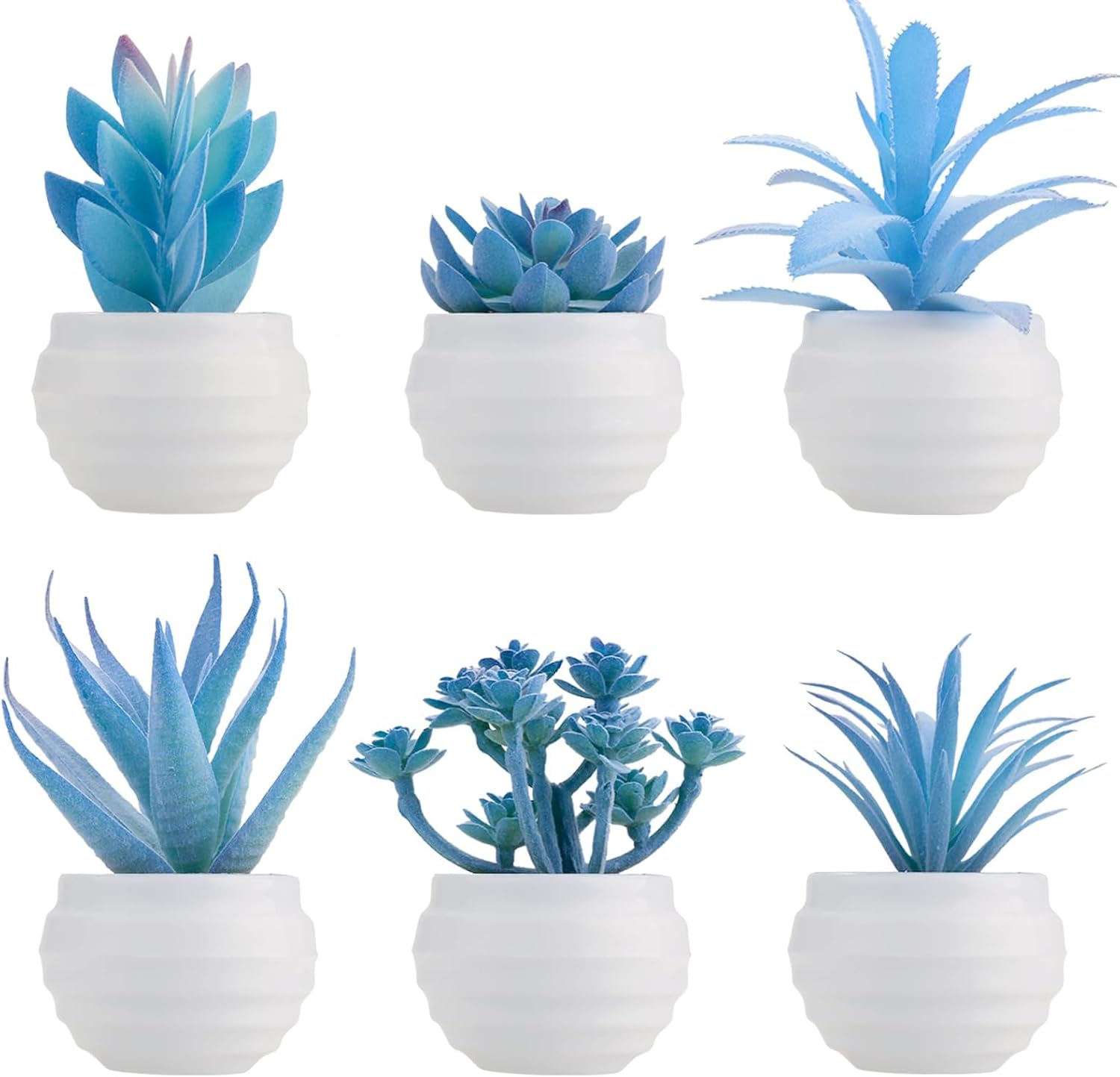 Black Artificial Plant — Blue-white Pot