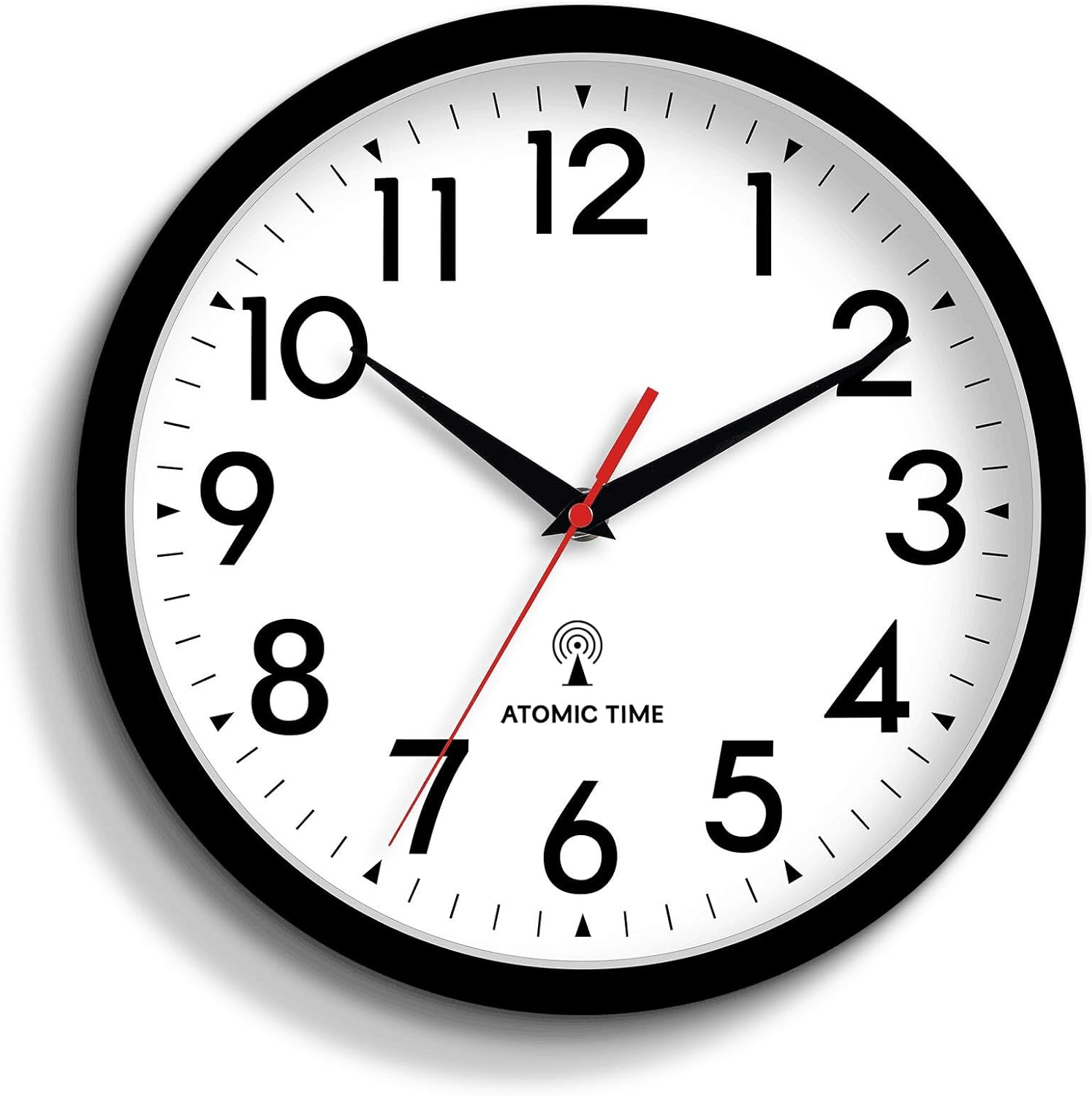 Battery Operated Black Wall Clock — 14" — J-atomic Black-white
