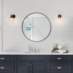 Framed Beige Round Mirror — 20" - View 6