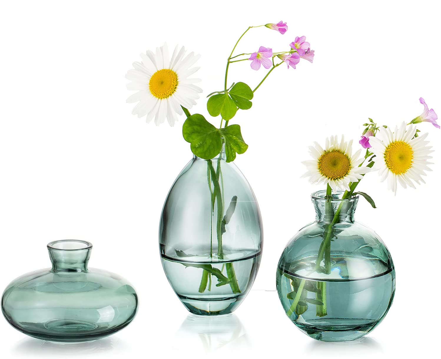 Green Flower Vase — Set of 3