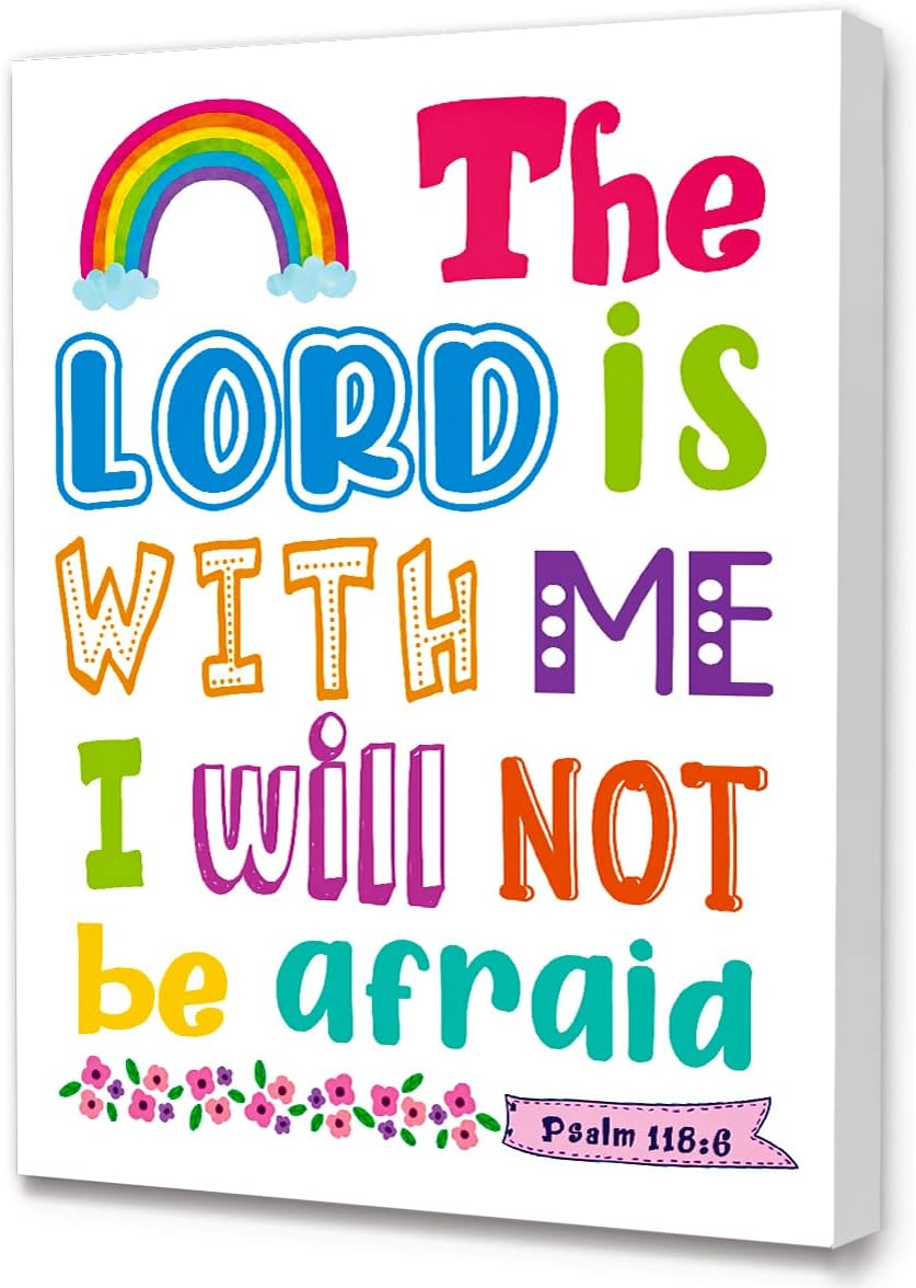 Black Canvas Wall Art — 12" — The Lord Is With Me