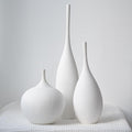 Boho Black Flower Vase — Set of 3 — White