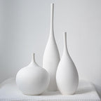 Boho Black Flower Vase — Set of 3 — White