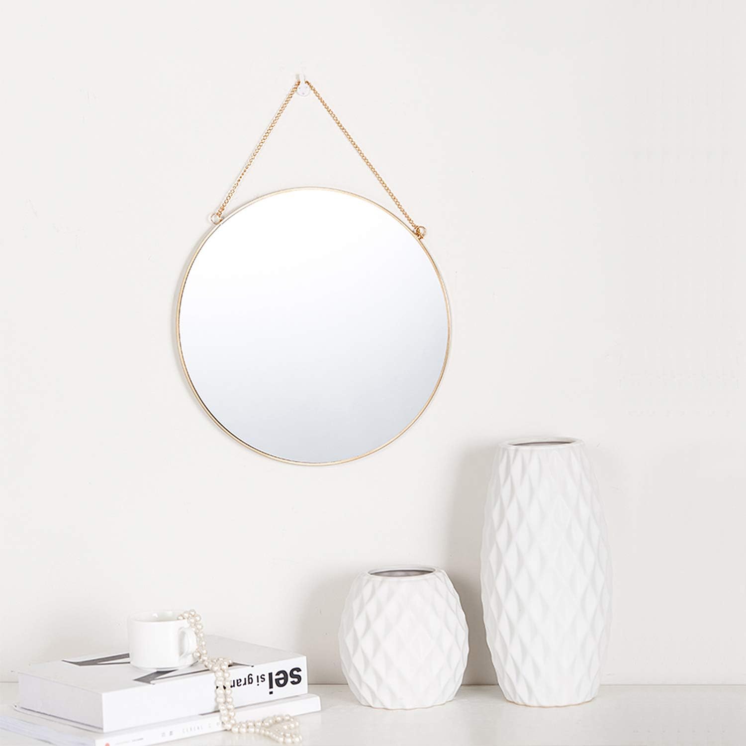 Luxe Black Round Mirror - View 5