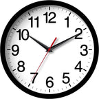 Battery Operated Modern Black Wall Clock — 8"