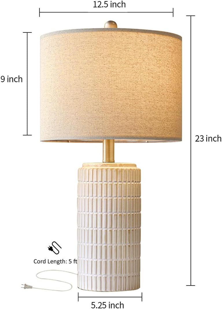 Modern Beige Desk Lamp — 23" - View 8