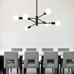 Adjustable Farmhouse Black Chandelier — 6-Light - View 8