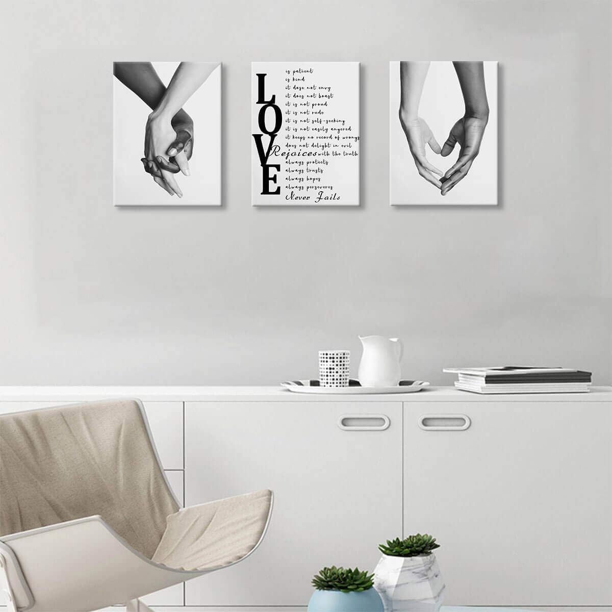 Black Canvas Wall Art — 16" - View 4