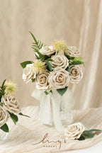 Luxe Beige Artificial Flowers — 3" - View 2