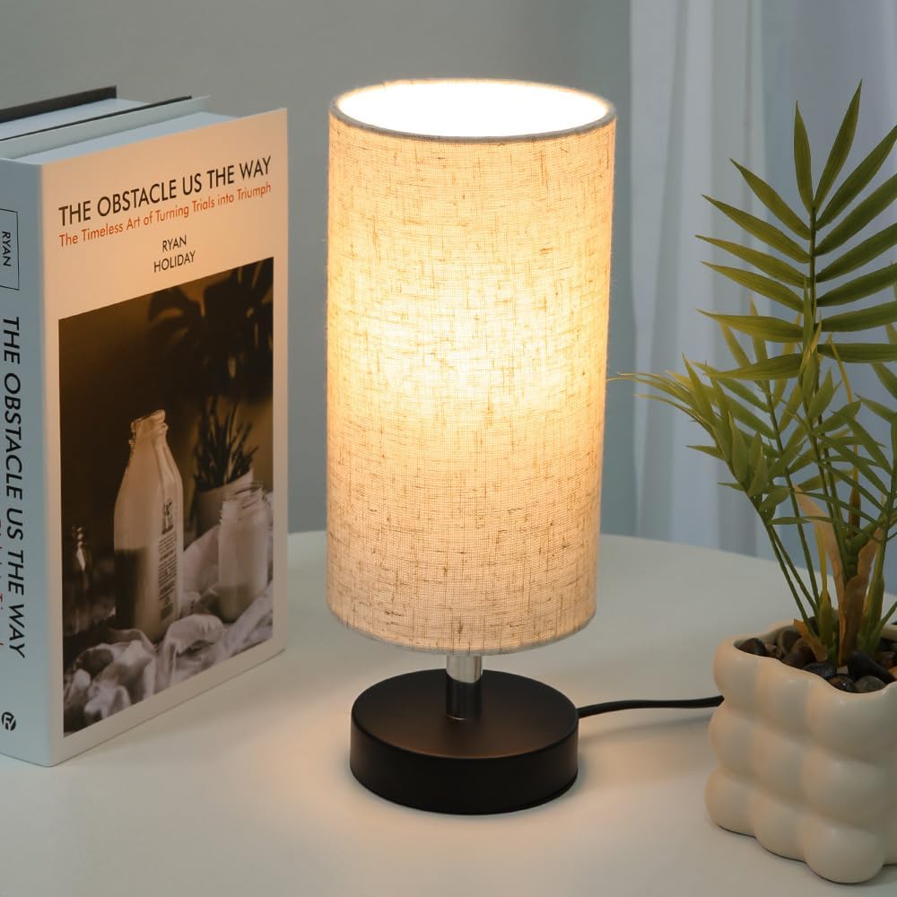 Linen Black Table Lamp — Black