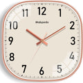 Battery Operated Black Wall Clock — 8" — Rose Gold