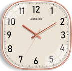 Battery Operated Black Wall Clock — 8" — Rose Gold