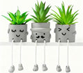 Green Faux Succulent — Green-03