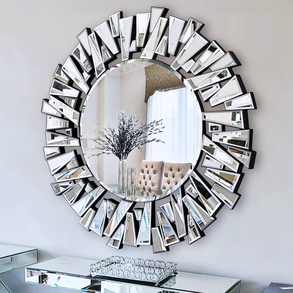 Round Glass Wall Mirror — 40" — 36"L x 36"W