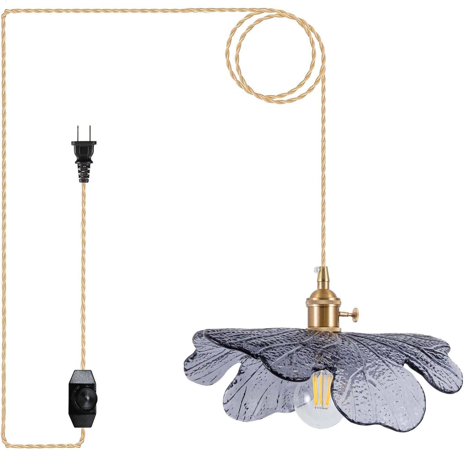 Blue Pendant Light — 11" — Lotus Leaf Blue