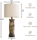 USB Farmhouse Gold Bedside Lamp — 27.25" - View 6