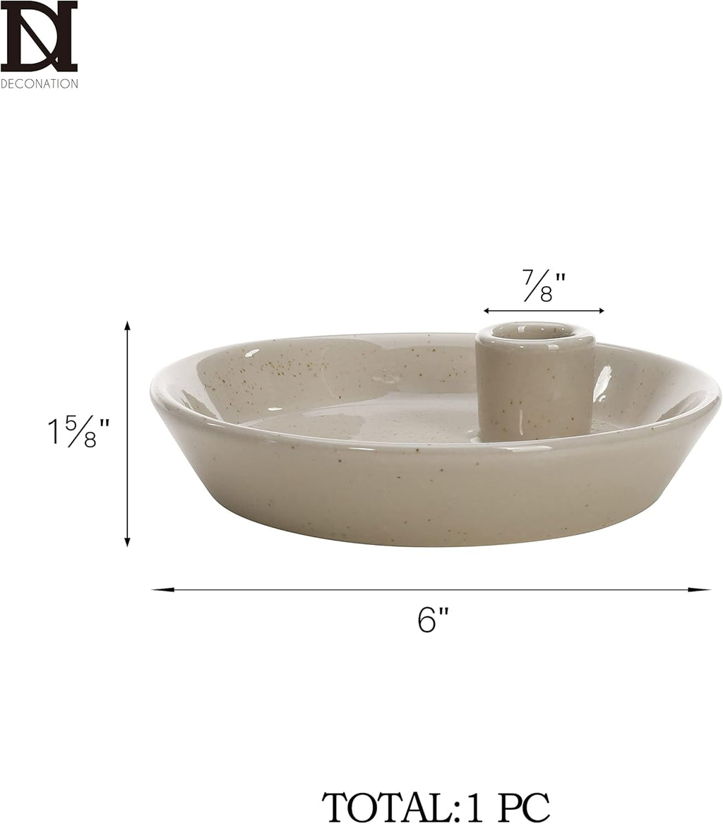 Round Boho White Candle - View 6