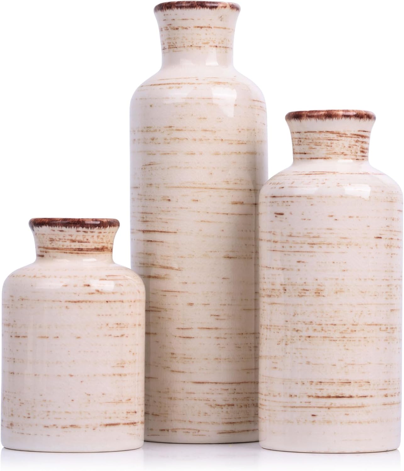 Farmhouse Beige Flower Vase — Beige