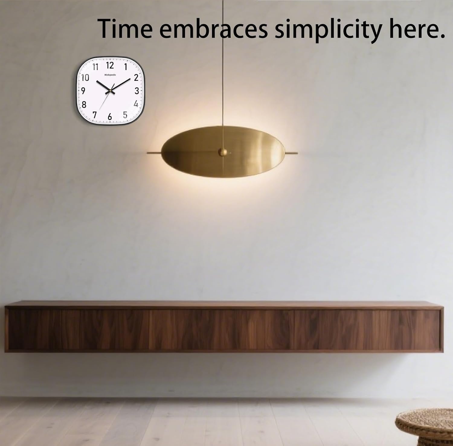Battery Operated Black Wall Clock — 8" - View 2