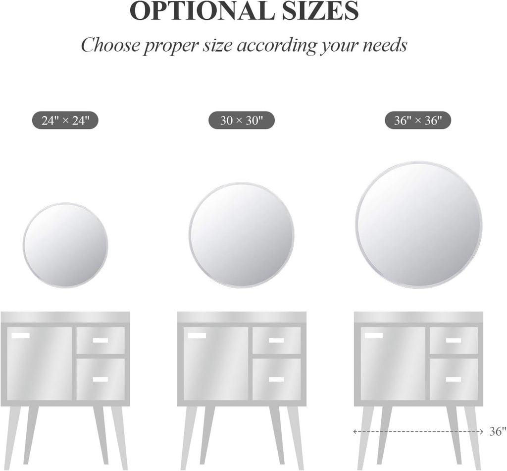 Beveled Beige Wall Mirror — 36" - View 7