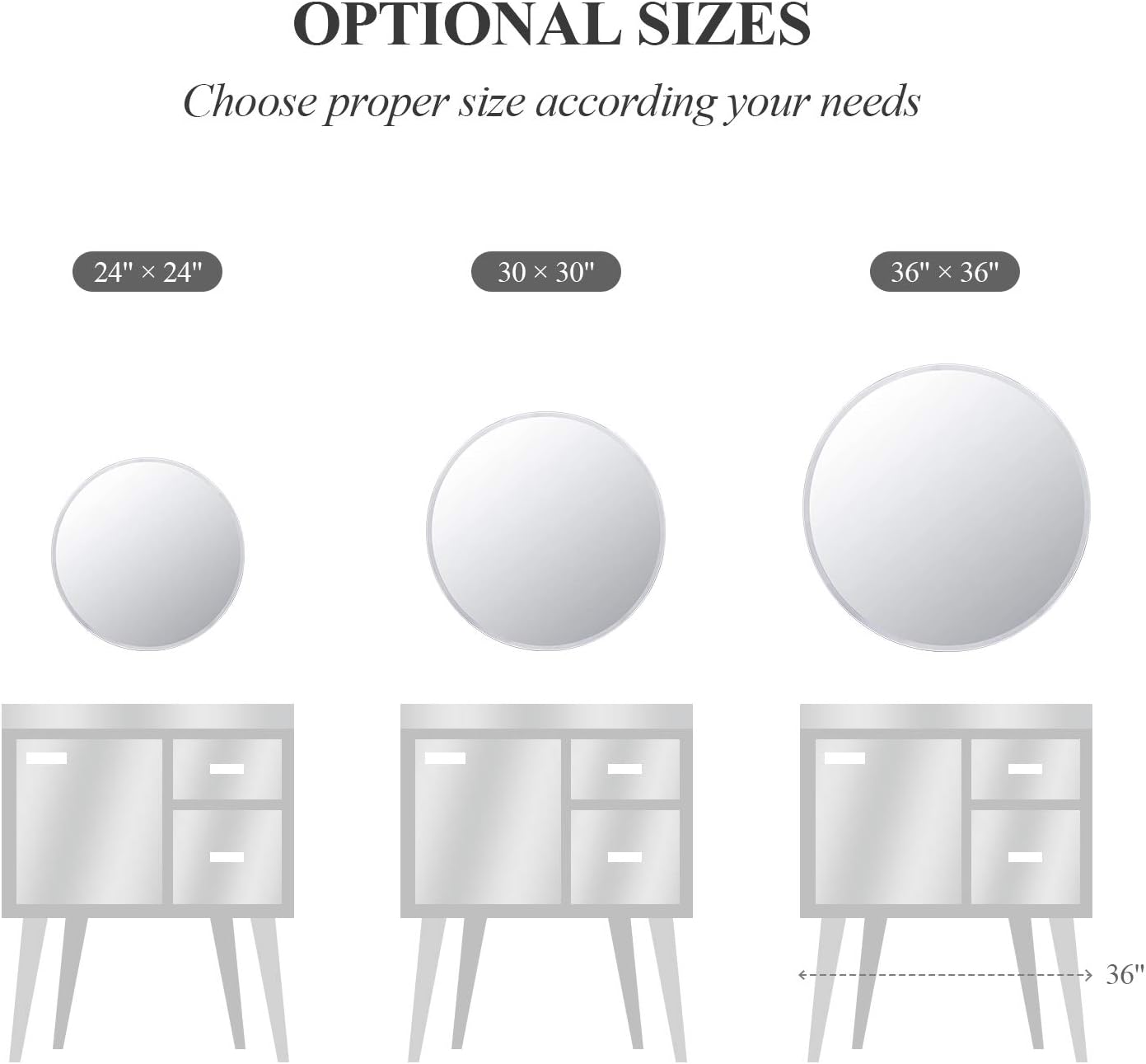 Beveled Beige Wall Mirror — 36" - View 7