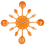 Antique Modern Orange Wall Clock — 16"