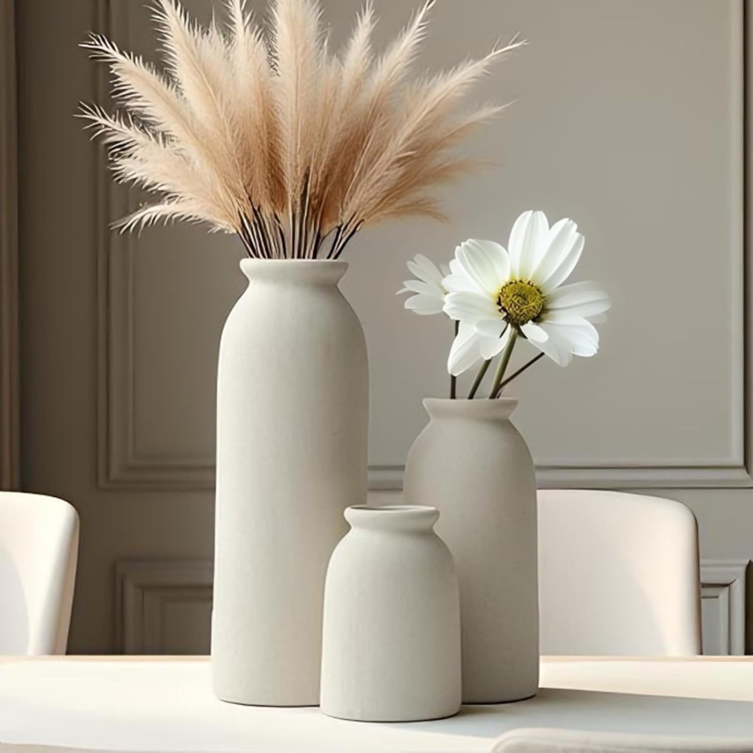 Boho Beige Flower Vase - View 4