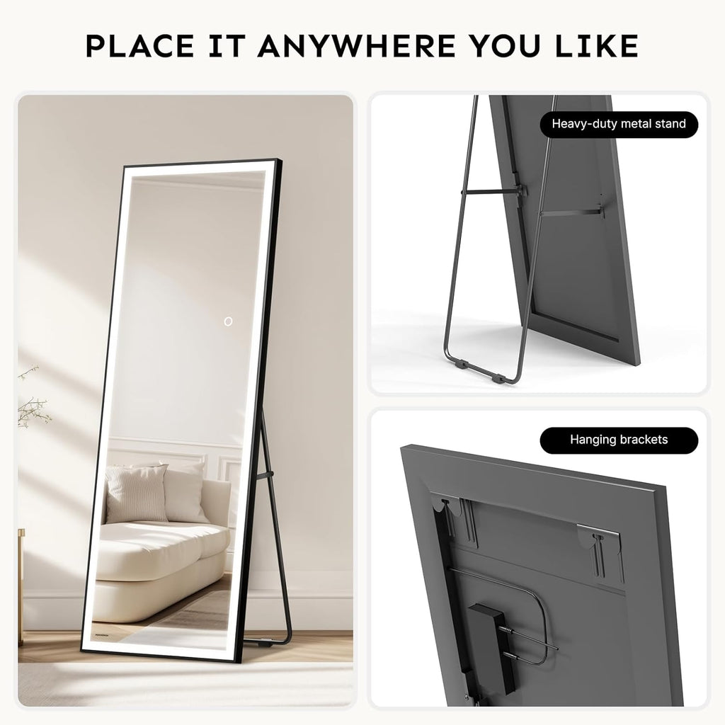 Adjustable Black Vanity Mirror — 56" - View 6
