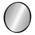 Round Modern Wood Wall Mirror — 21.6"