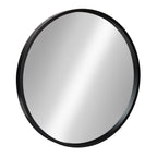 Round Modern Wood Wall Mirror — 21.6"