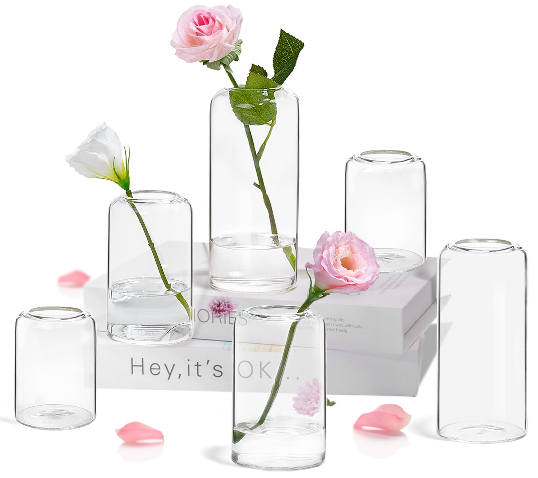 Modern Orange Vase — Set of 6