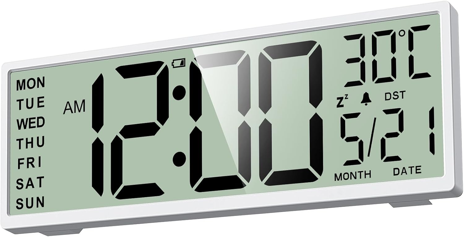 Battery Operated Wall Clock — 14.5" — PH-09 White