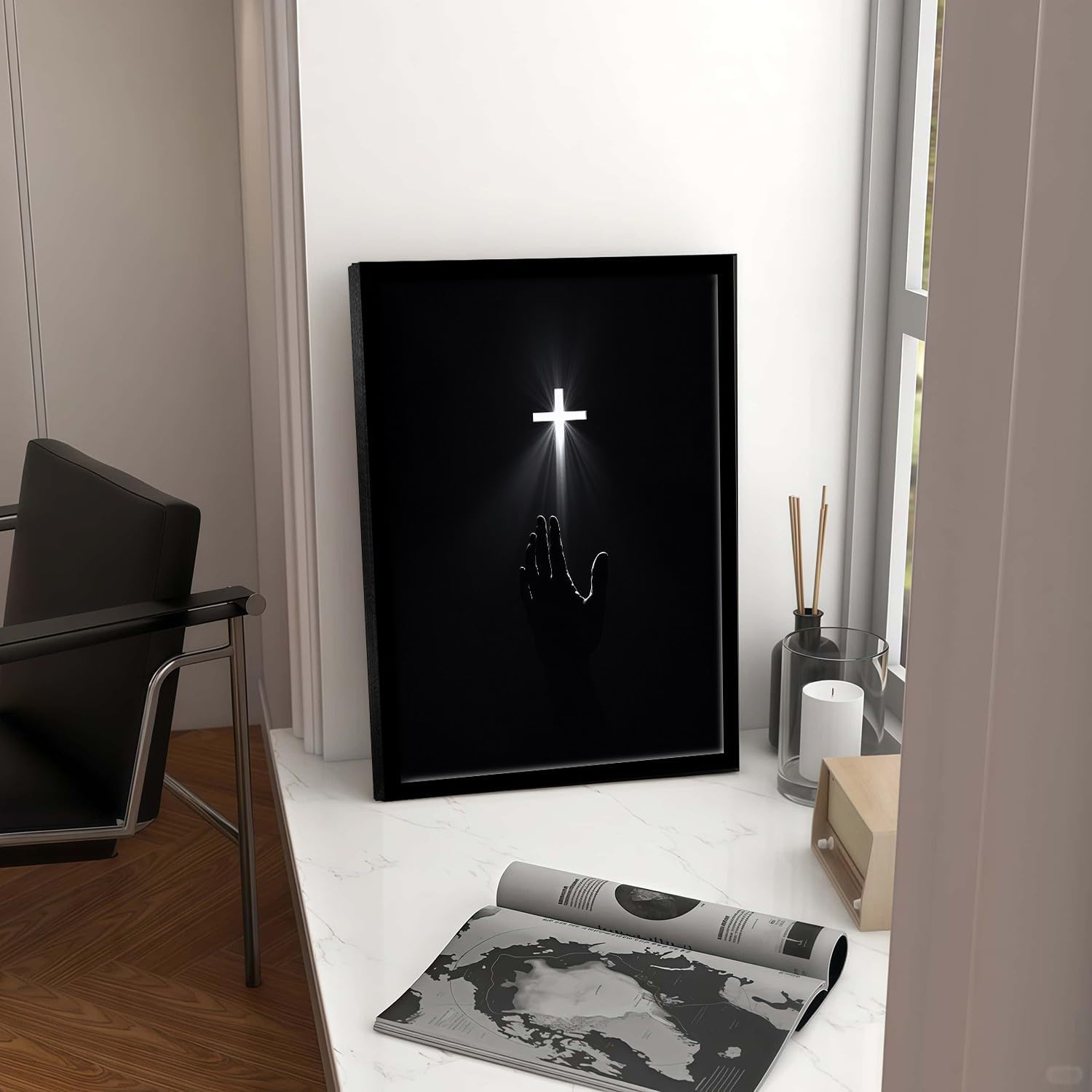 Framed Black Wall Art — 16" - View 5