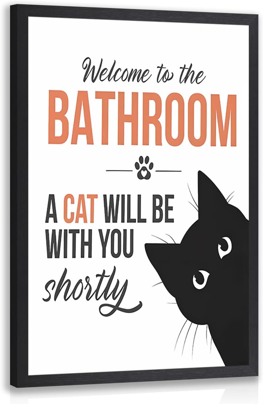 Framed Modern Black Wall Decor — 10" — BlackCat