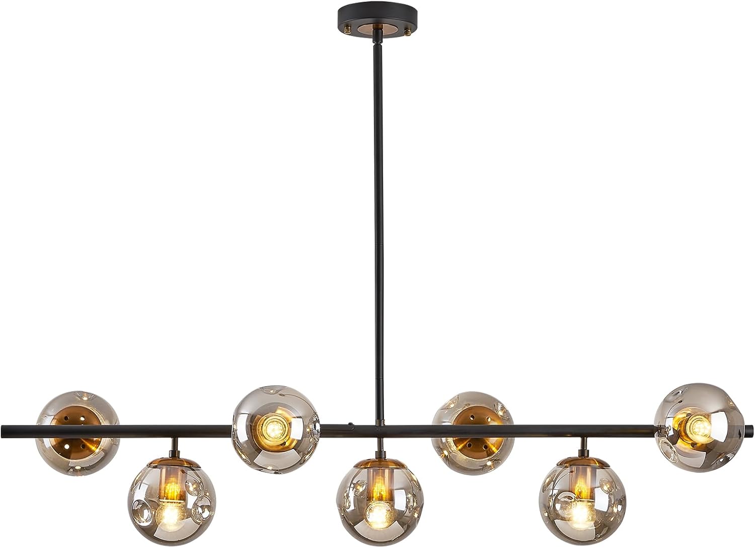 Vintage Farmhouse Black Chandelier — 6-Light — Black/Gold 7-Light Linear