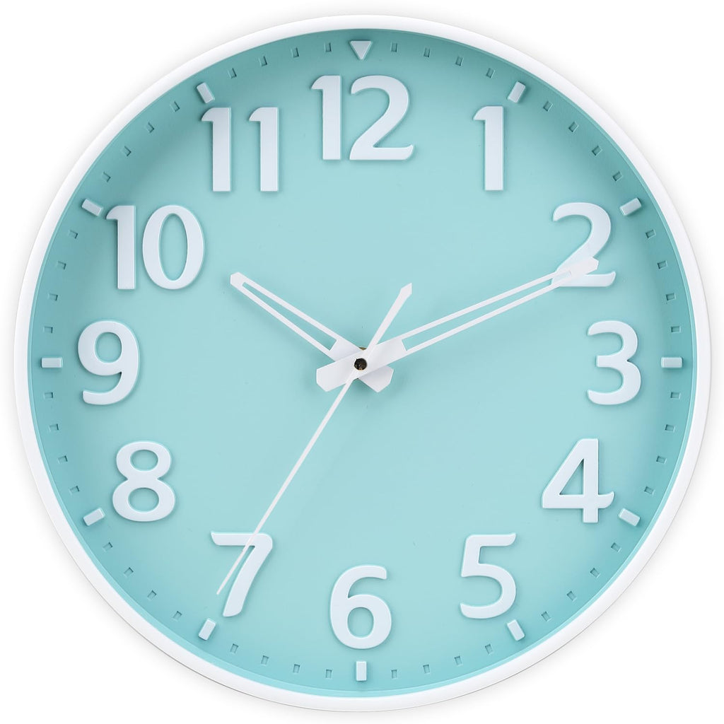 Battery Operated Modern Black Wall Clock — 12"