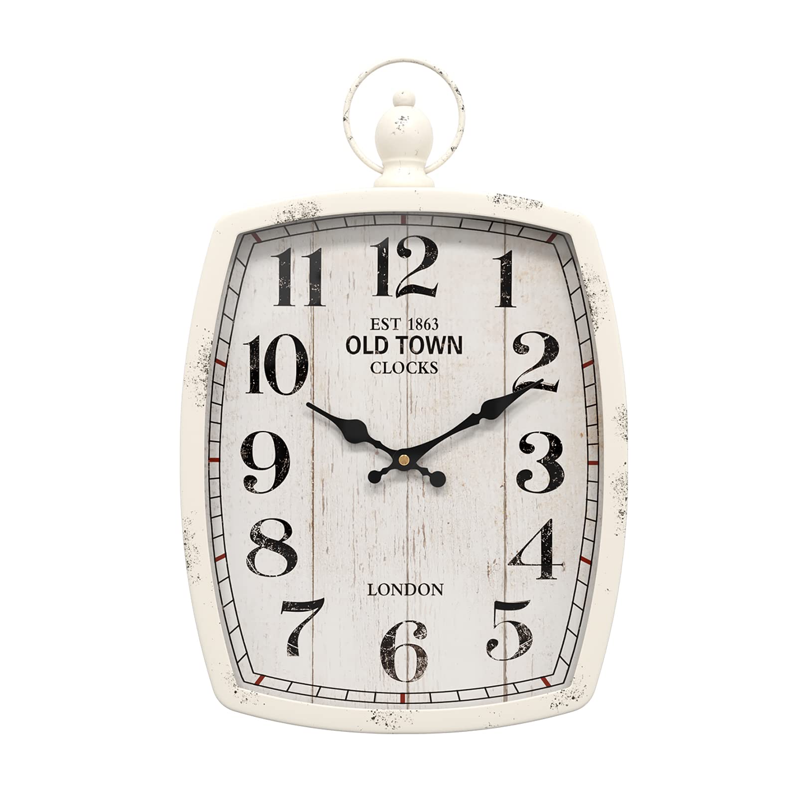 Battery Operated Farmhouse Black Wall Clock — 15.5"