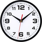 Battery Operated Modern Black Wall Clock — 8" — Black