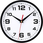 Battery Operated Modern Black Wall Clock — 10"