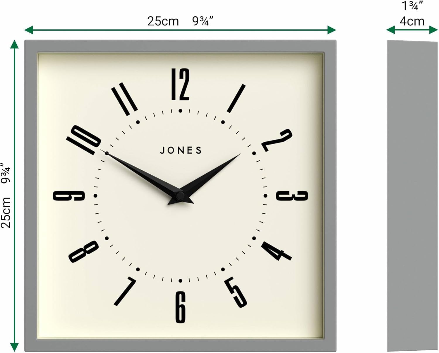 Mid-Century Black Wall Clock — 10" - View 4